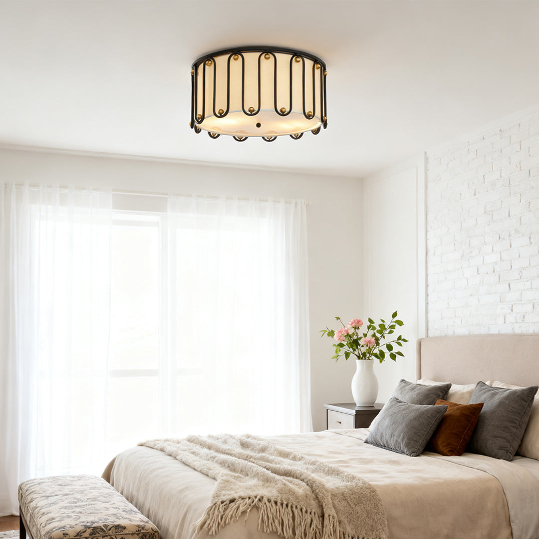 WINTHROP VINTAGE DRUM FLUSH CEILING LANTERN