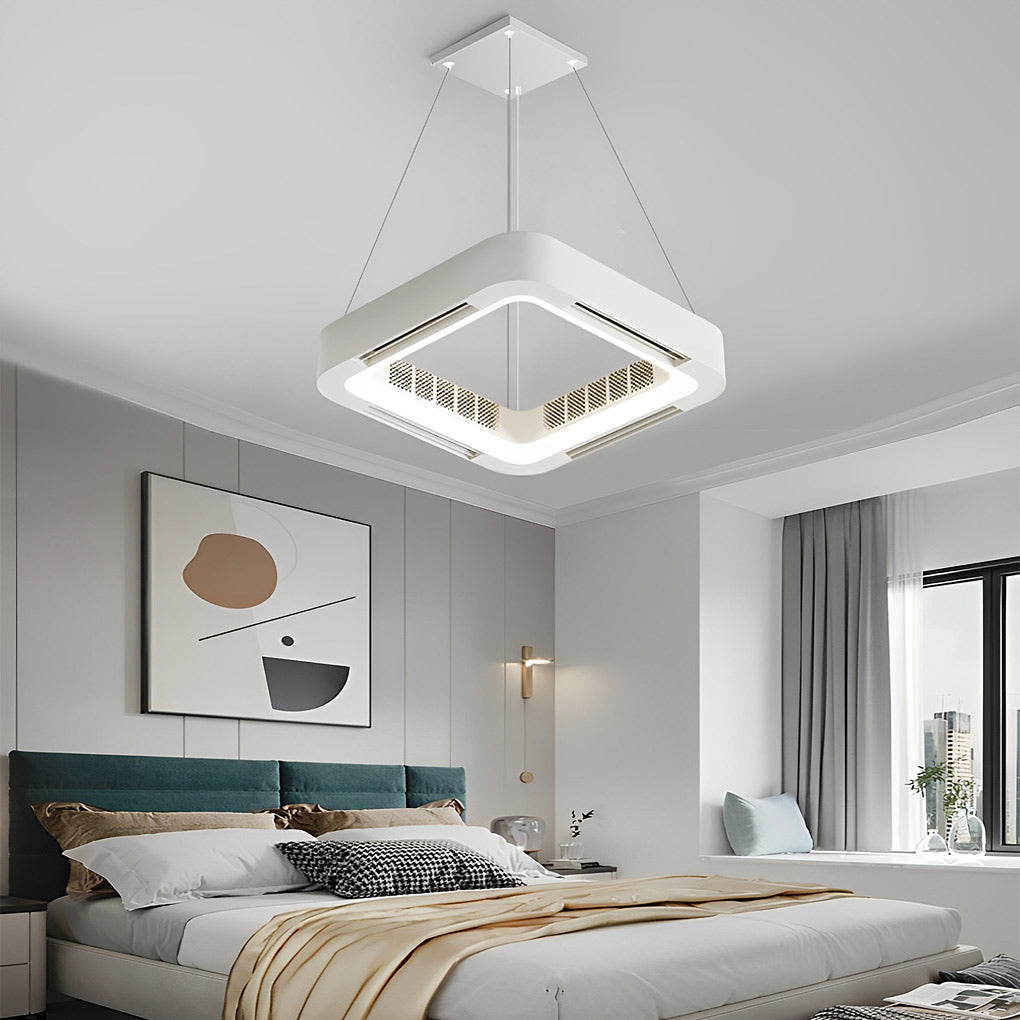 WINTHORPE WHISPERING BREEZE BLADESLESS CEILING FAN WITH INTEGRATED LED ILLUMINATION