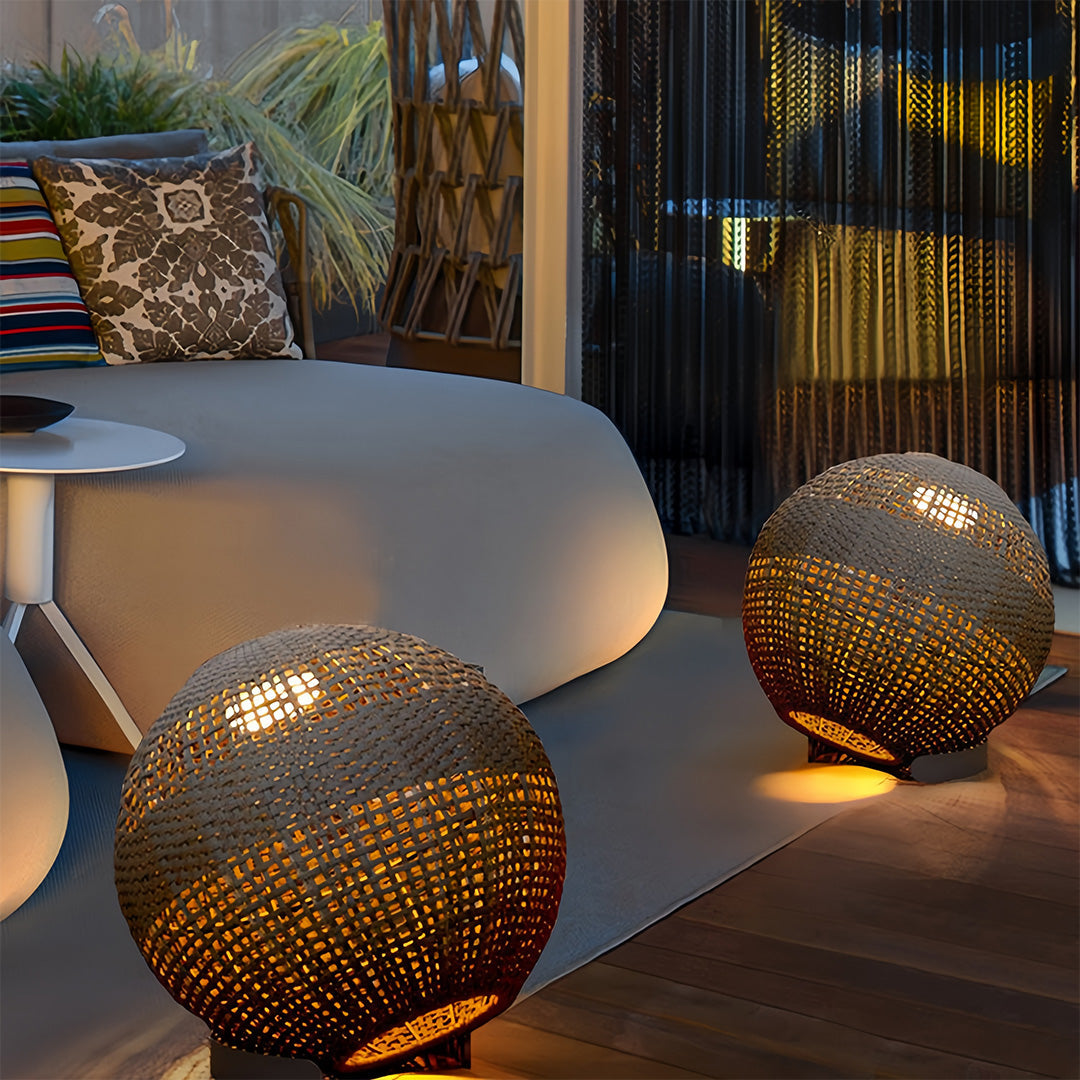 RAVENHURST WOVEN GLOBE OUTDOOR LANTERN