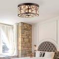 WINTHROP 13-INCH CRYSTAL DRUM FLUSH MOUNT LIGHTING