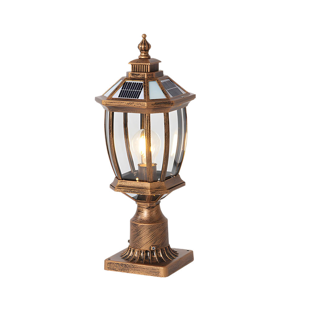 WINDSOR SOLAR GARDEN COLUMN LIGHTS WITH WATERPROOF DESIGN