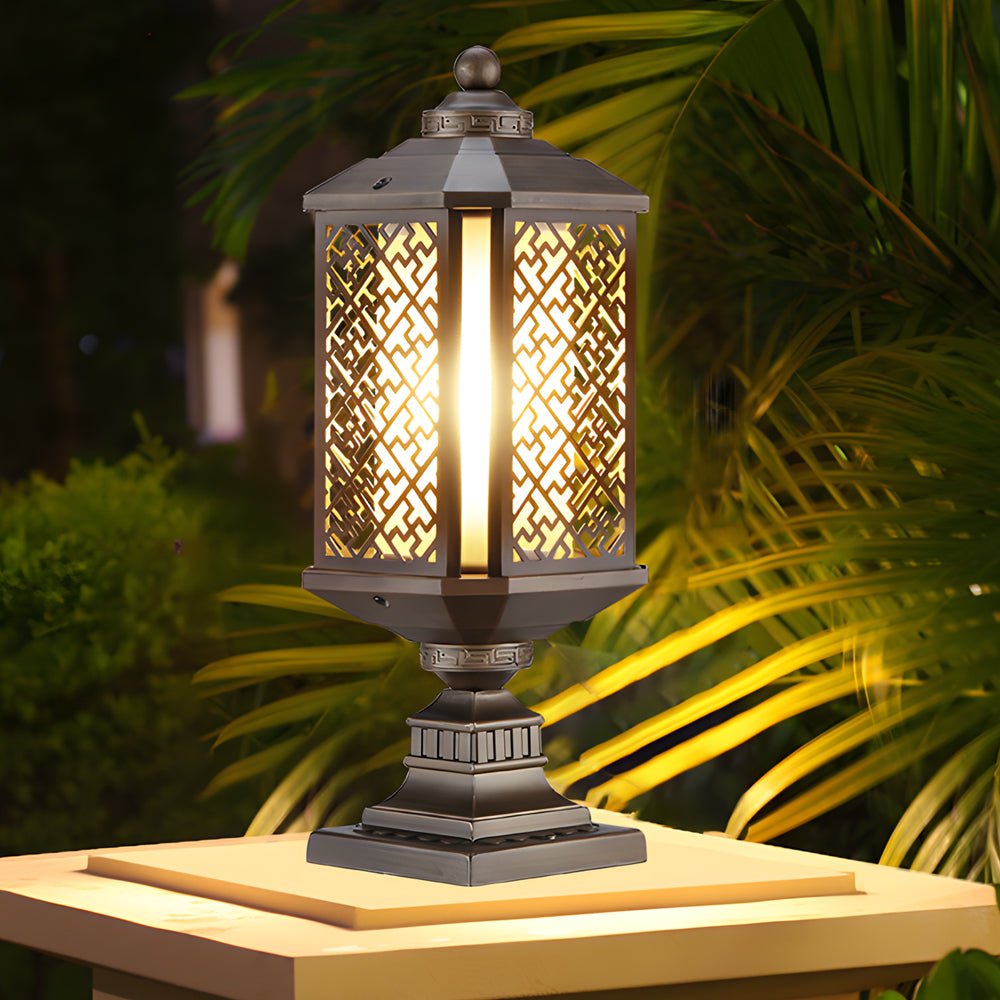 1. **WILLOUGHBY VINTAGE ALUMINUM FENCE LANTERN**  
   A timeless die-cast aluminum fixture featuring a waterproof glass shade, perfect for illuminating garden pathways with nostalgic charm.

2. **CHARLESTON RETRO GLASS POST LUMINAIRE**  
   A striking ble