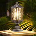 1. **WILLOUGHBY VINTAGE ALUMINUM FENCE LANTERN**  
   A timeless die-cast aluminum fixture featuring a waterproof glass shade, perfect for illuminating garden pathways with nostalgic charm.

2. **CHARLESTON RETRO GLASS POST LUMINAIRE**  
   A striking ble