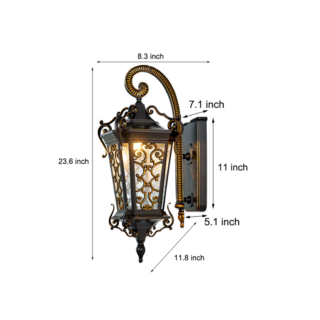 WHITBY VINTAGE BRASS OUTDOOR LIGHTING SCONCE