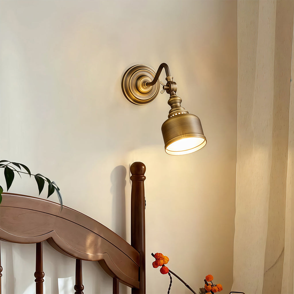 WINTHROP VINTAGE BRASS LED WALL SCONCE