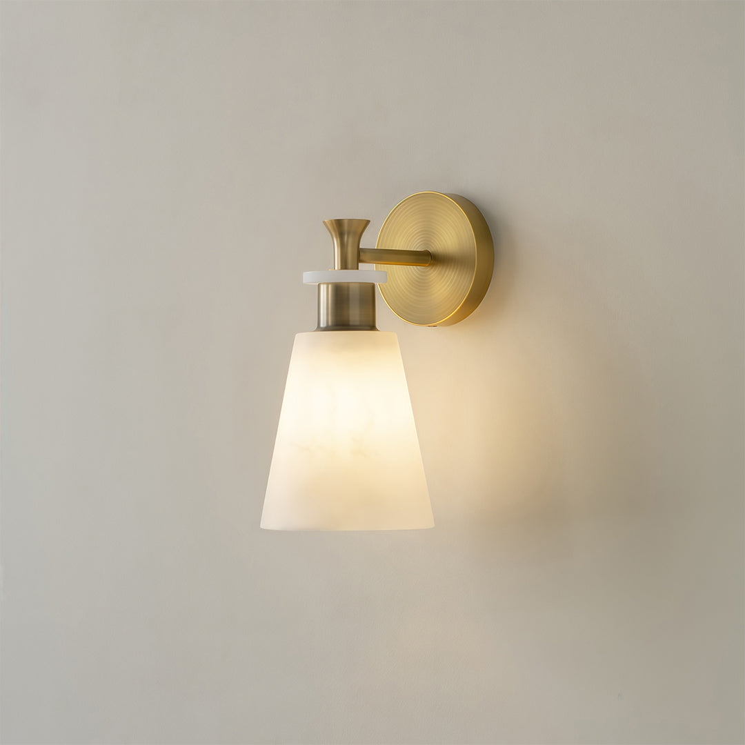 WINTERBOURNE BRASS AND MARBLE WALL LIGHT