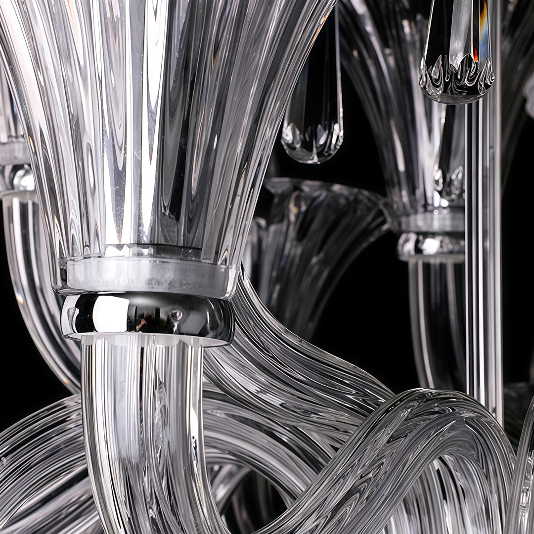 1. **LAVENDULA CRYSTAL SPIRAL CHANDELIER** - A stunning cascade of hand-blown glass in soft lavender hues, designed to illuminate spaces with a graceful twist.

2. **WILLOWSHIRE ARTISAN GLASS CEILING LANTERN** - A captivating blend of intricate glasswork