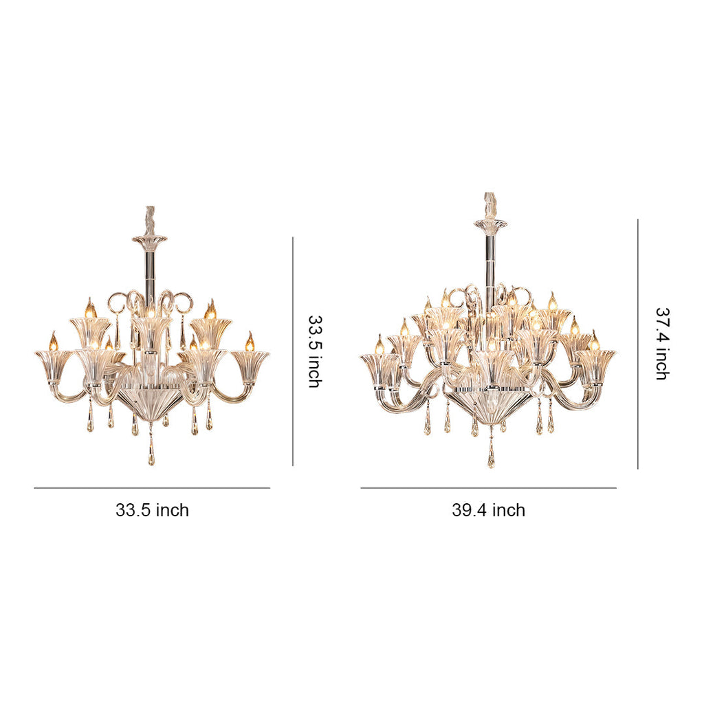 1. **LAVENDULA CRYSTAL SPIRAL CHANDELIER** - A stunning cascade of hand-blown glass in soft lavender hues, designed to illuminate spaces with a graceful twist.

2. **WILLOWSHIRE ARTISAN GLASS CEILING LANTERN** - A captivating blend of intricate glasswork