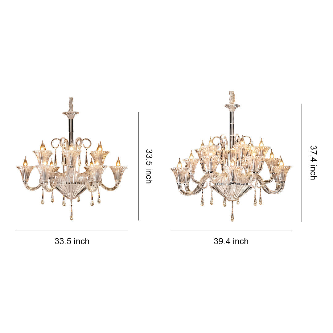 1. **LAVENDULA CRYSTAL SPIRAL CHANDELIER** - A stunning cascade of hand-blown glass in soft lavender hues, designed to illuminate spaces with a graceful twist.

2. **WILLOWSHIRE ARTISAN GLASS CEILING LANTERN** - A captivating blend of intricate glasswork