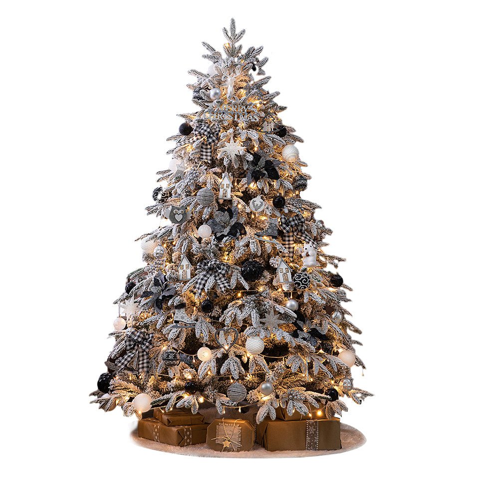 FROSTWELL WHIMSICAL SNOWFALL CHRISTMAS TREE WITH ILLUMINATED STRING ACCENTS