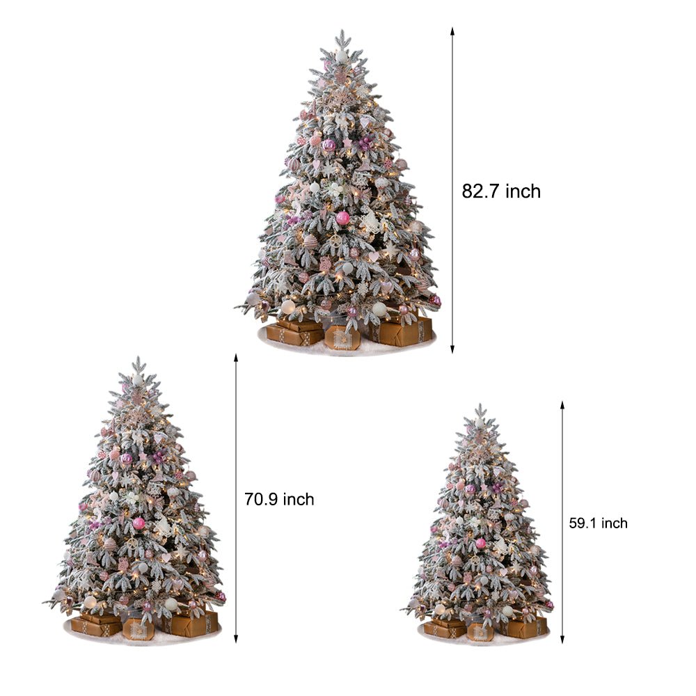 FROSTWELL WHIMSICAL SNOWFALL CHRISTMAS TREE WITH ILLUMINATED STRING ACCENTS