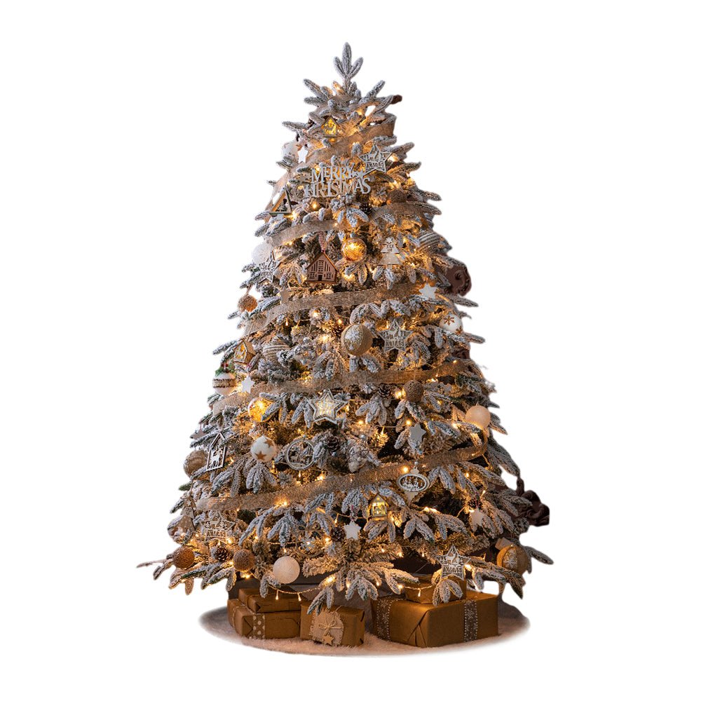 FROSTWELL WHIMSICAL SNOWFALL CHRISTMAS TREE WITH ILLUMINATED STRING ACCENTS