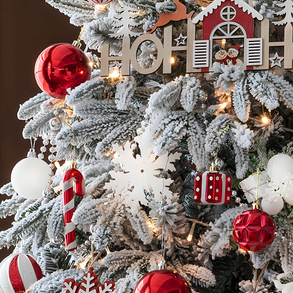 FROSTWELL WHIMSICAL SNOWFALL CHRISTMAS TREE WITH ILLUMINATED STRING ACCENTS