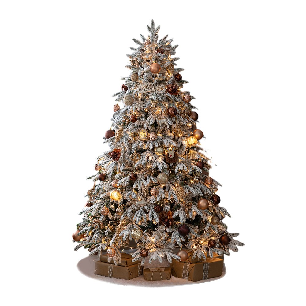 FROSTWELL WHIMSICAL SNOWFALL CHRISTMAS TREE WITH ILLUMINATED STRING ACCENTS