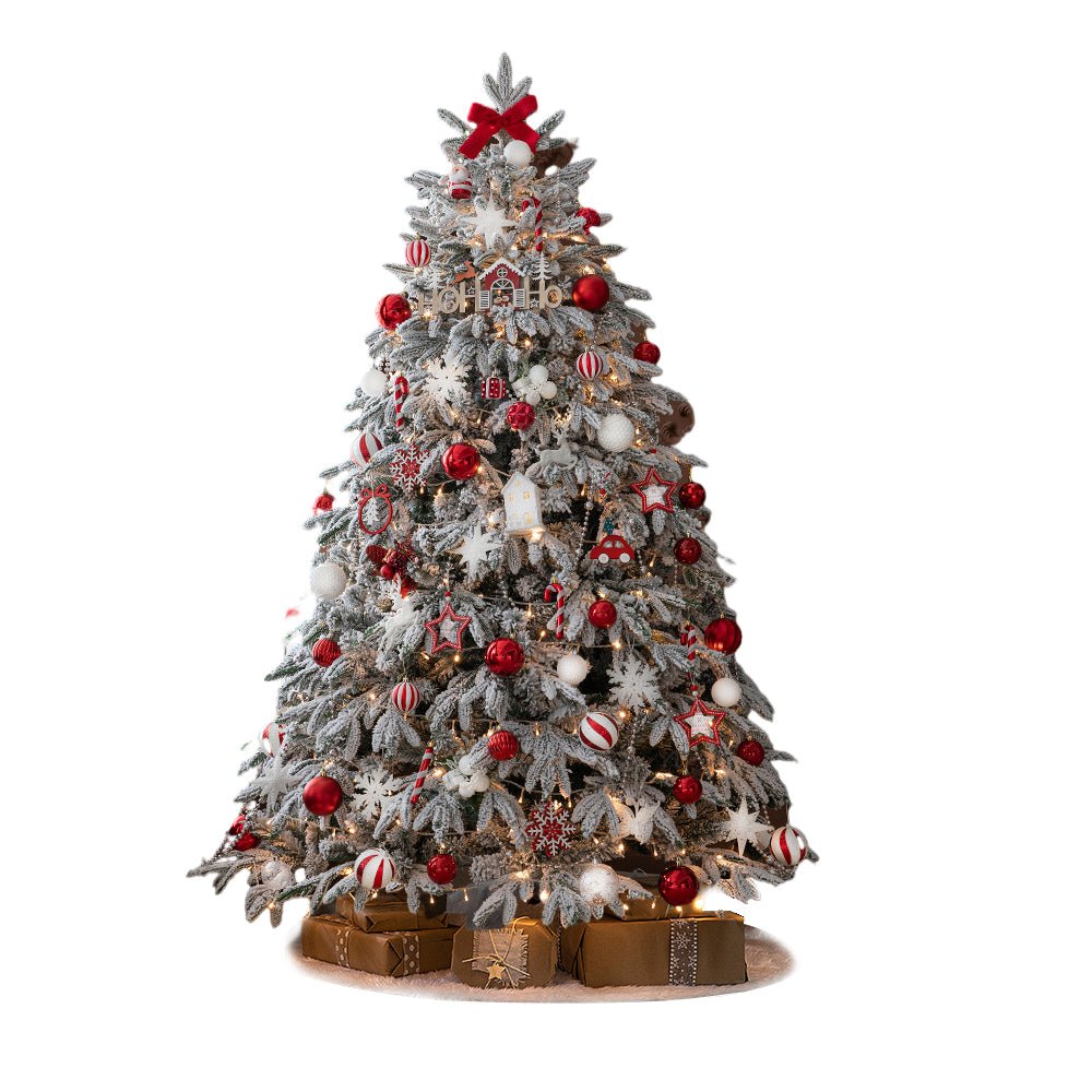FROSTWELL WHIMSICAL SNOWFALL CHRISTMAS TREE WITH ILLUMINATED STRING ACCENTS