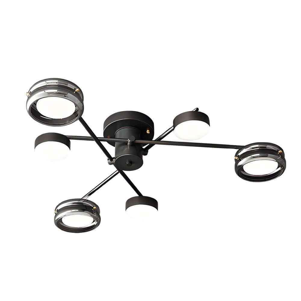 CHARLESTON COPPER TRIPLE-ARMED SEMI-FLUSH CEILING LANTERN