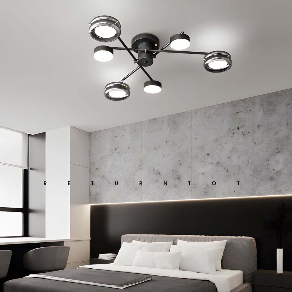 CHARLESTON COPPER TRIPLE-ARMED SEMI-FLUSH CEILING LANTERN