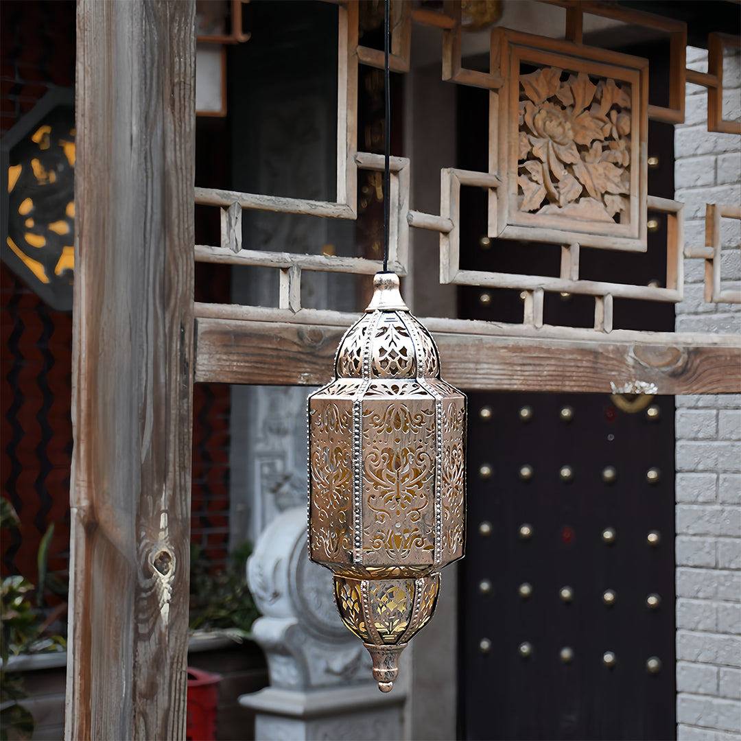 CALDERDALE SOLAR-ILLUMINATED MOROCCAN GARDEN LANTERN