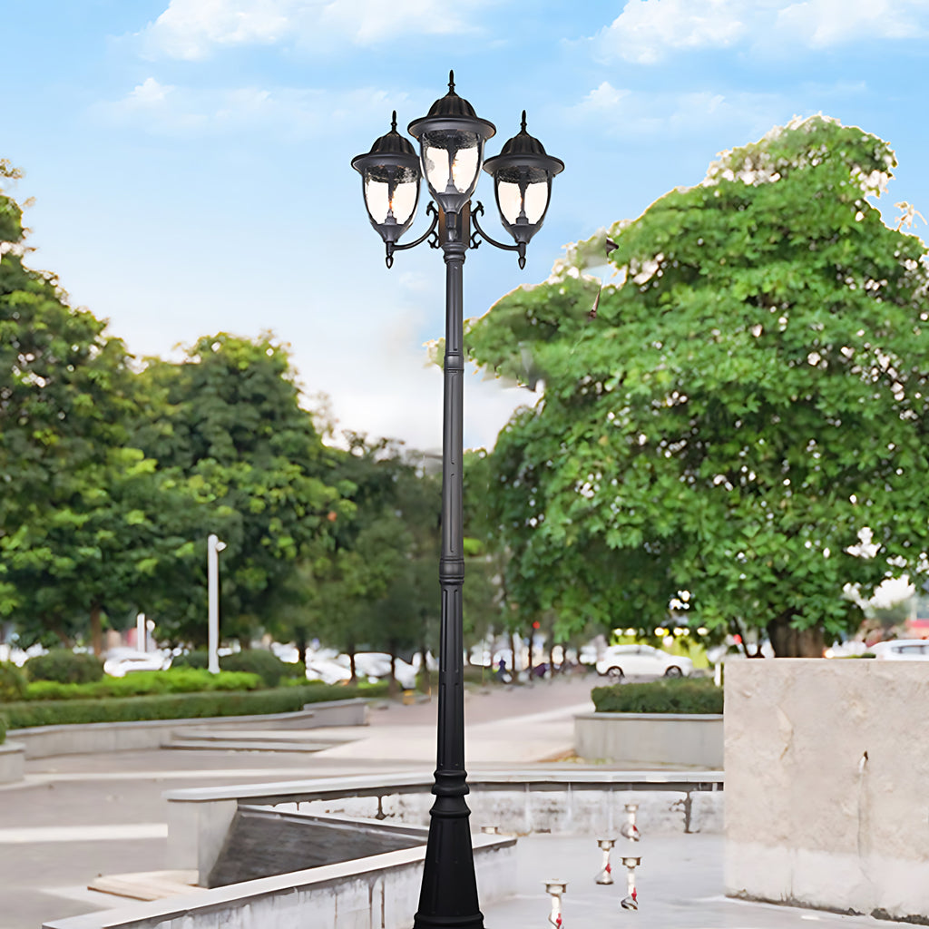 CHATHAM TRIPLE-ARMED OUTDOOR LANTERN, WEATHER-RESISTANT ALUMINUM, EUROPEAN INFLUENCE