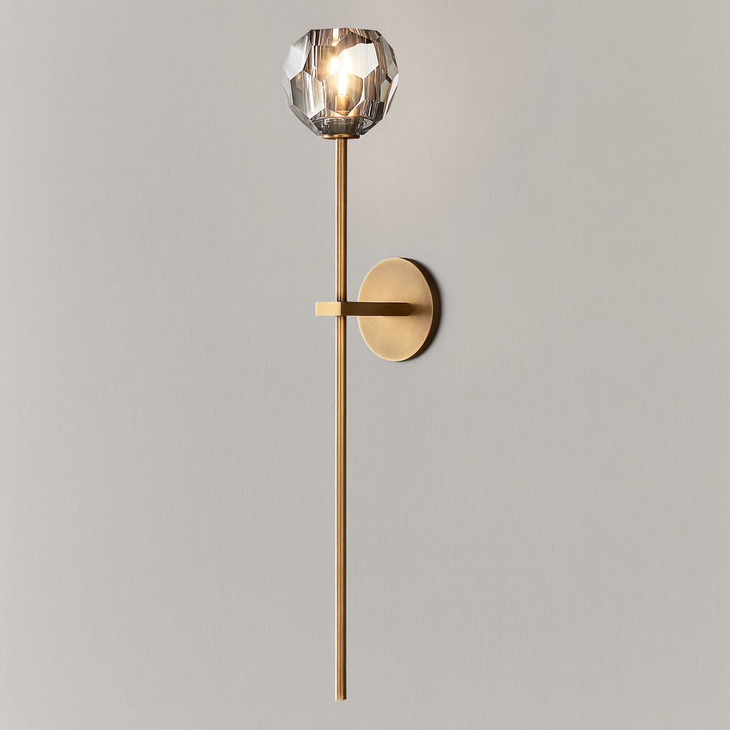 VERITY SMOKED CRYSTAL WALL LANTERN