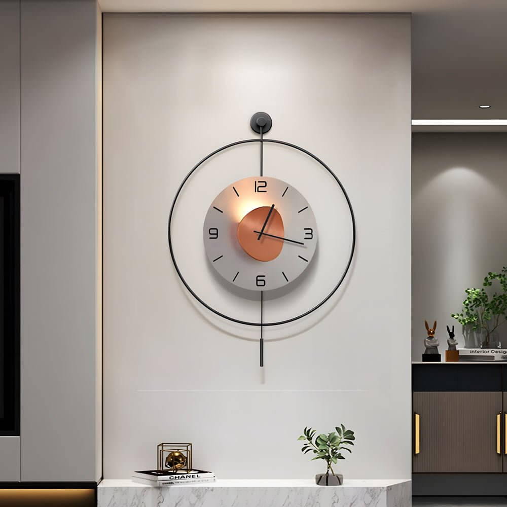 WINCHESTER METAL CIRCULAR LED TIMEPIECE WITH HANGING DESIGN