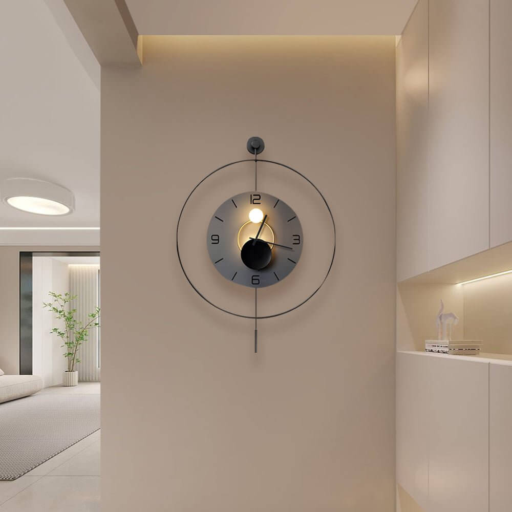 WINCHESTER METAL CIRCULAR LED TIMEPIECE WITH HANGING DESIGN