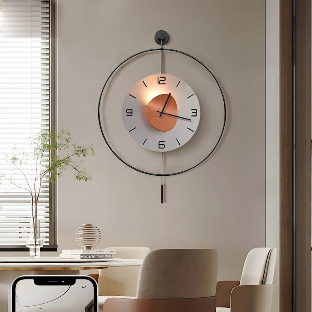 WINCHESTER METAL CIRCULAR LED TIMEPIECE WITH HANGING DESIGN