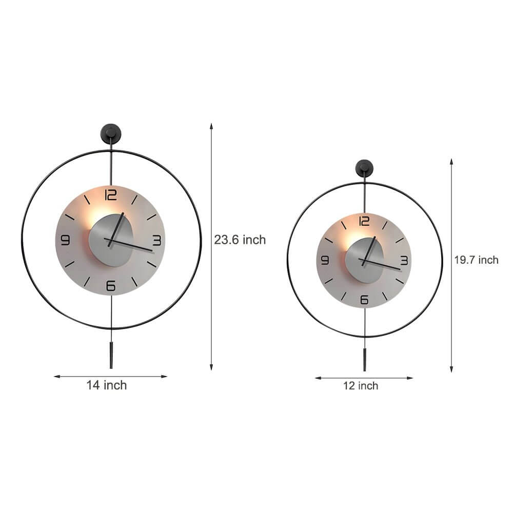 WINCHESTER METAL CIRCULAR LED TIMEPIECE WITH HANGING DESIGN