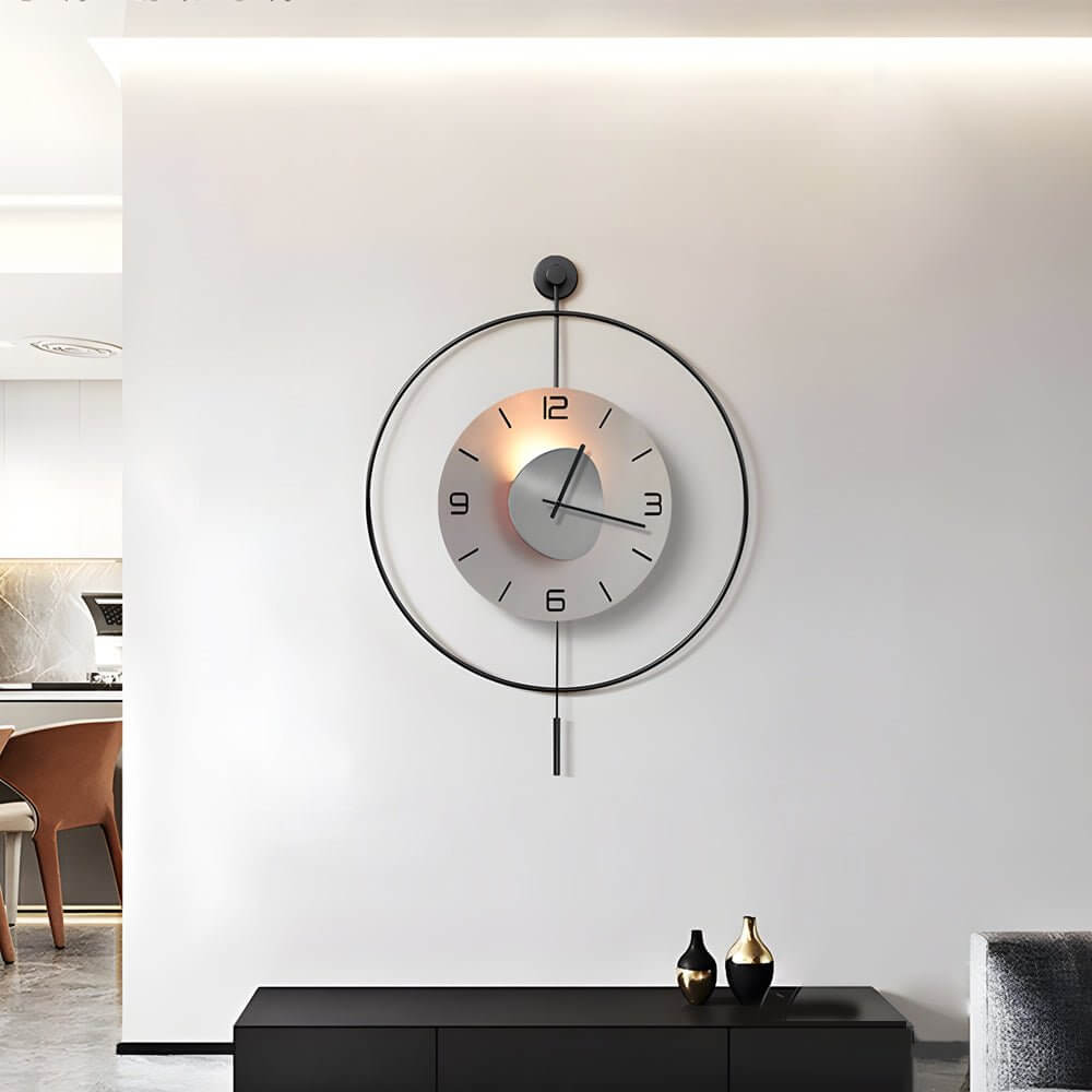 WINCHESTER METAL CIRCULAR LED TIMEPIECE WITH HANGING DESIGN