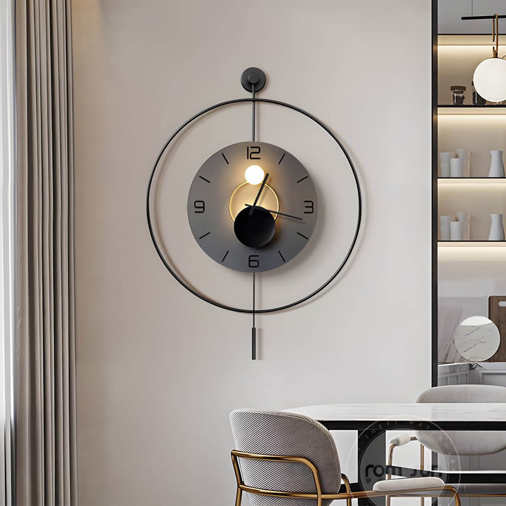 WINCHESTER METAL CIRCULAR LED TIMEPIECE WITH HANGING DESIGN