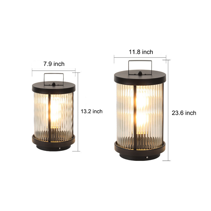 1. **WILLOUGHBY STRIPE SOLAR GLOBE LANTERN** - A waterproof, cylindrical lantern featuring a charming striped design, perfect for illuminating outdoor spaces with solar-powered efficiency.

2. **HASTINGS RIBBED SOLAR CANDLE LANTERN** - This portable outdo