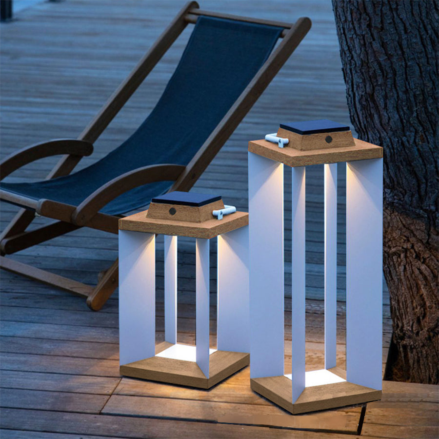 WINDSOR WOODEN SOLAR GLOW LANTERN FOR OUTDOOR AMBIENCE