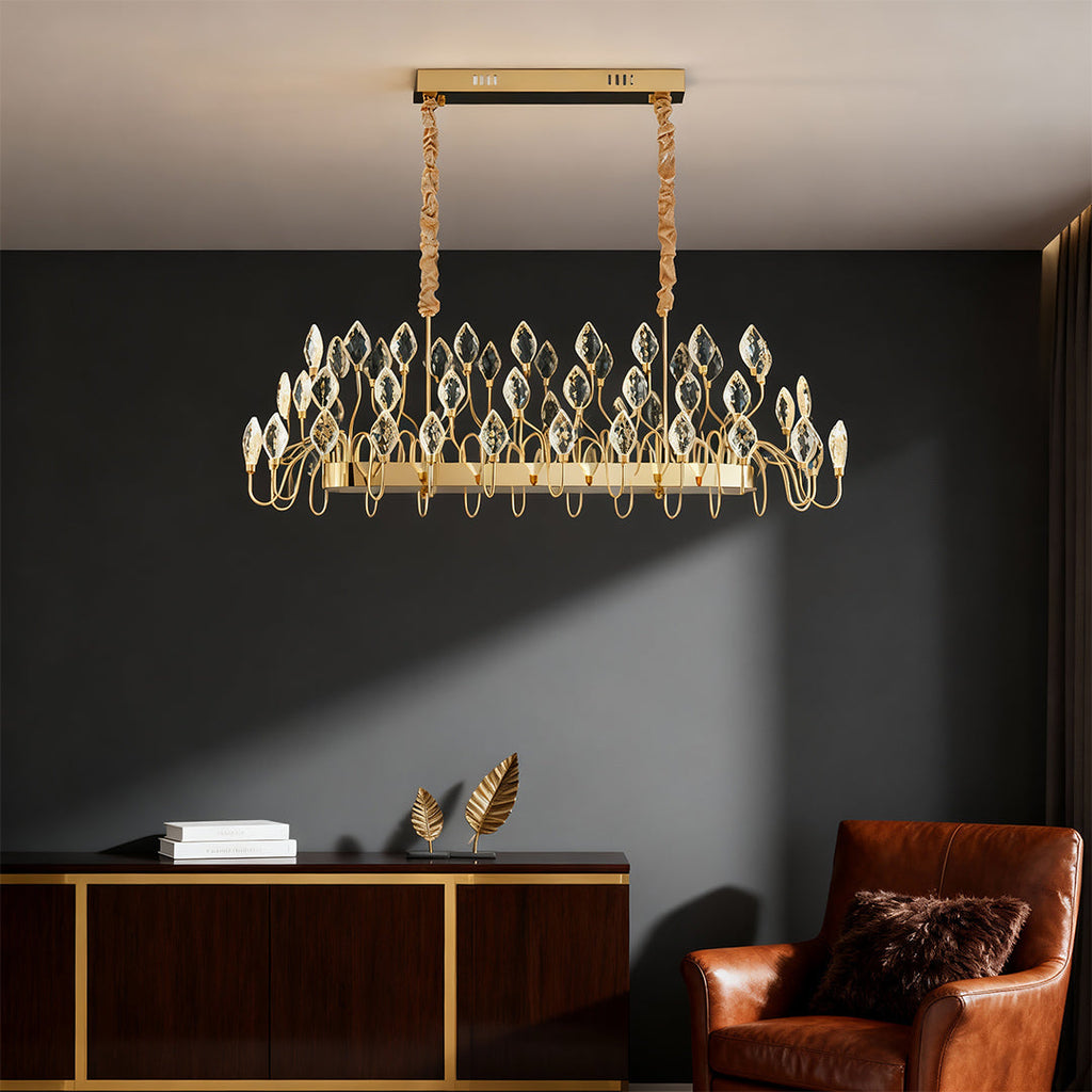 VANDERBILT GILDED CRYSTAL CROWN CEILING LUMINAIRE