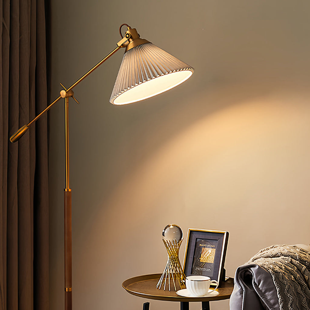 CHARLESTON SWING ARM READING LAMP, ADJUSTABLE FLOOR LIGHT WITH RETRO DESIGN