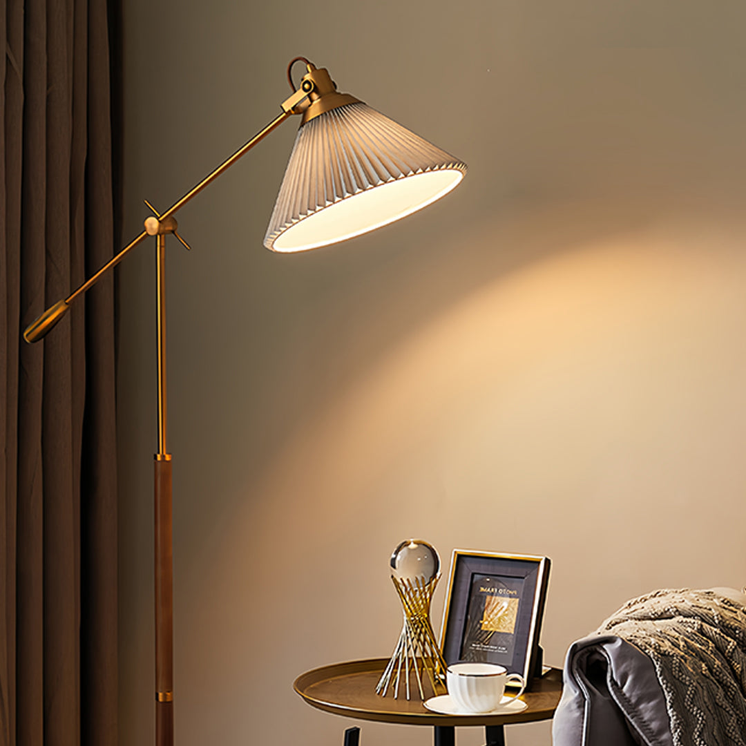CHARLESTON SWING ARM READING LAMP, ADJUSTABLE FLOOR LIGHT WITH RETRO DESIGN