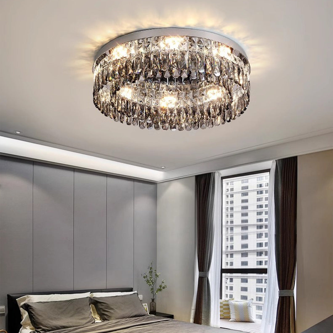 CHATEAUX LUMINAIRE CRYSTAL-ENCRUSTED CEILING FIXTURE