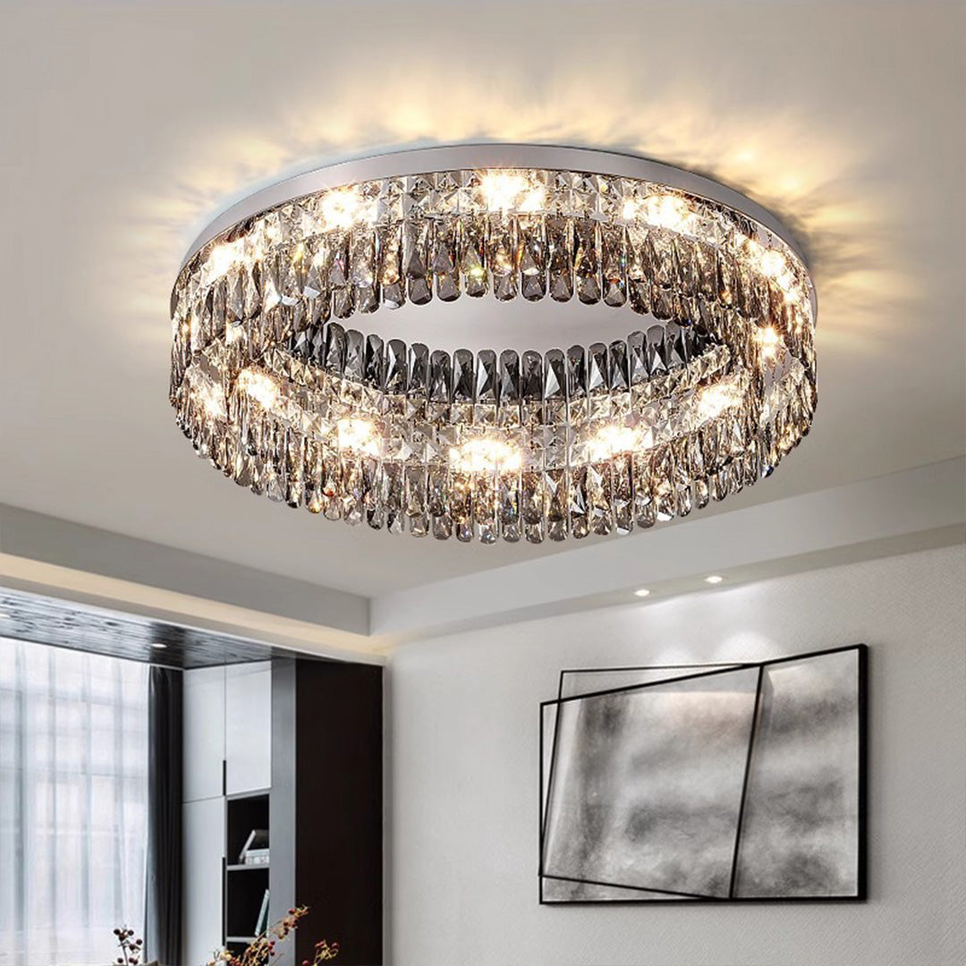 CHATEAUX LUMINAIRE CRYSTAL-ENCRUSTED CEILING FIXTURE