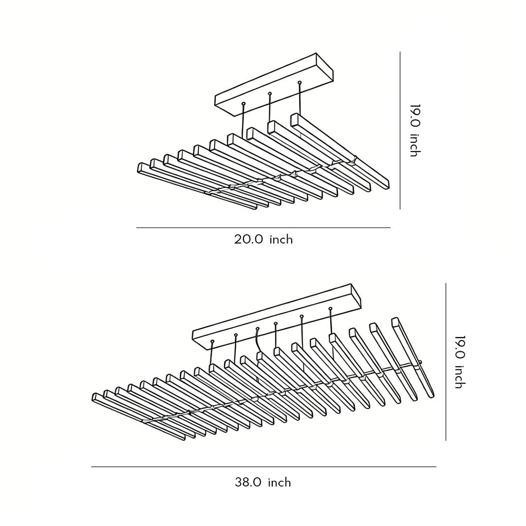 RAVENSTHORPE NORDIC FISHBONE LINEAR CEILING LANTERN