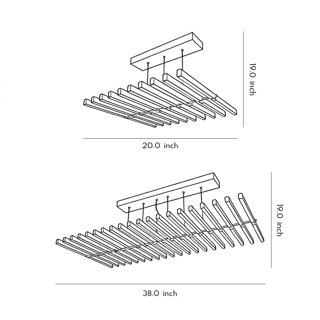 RAVENSTHORPE NORDIC FISHBONE LINEAR CEILING LANTERN