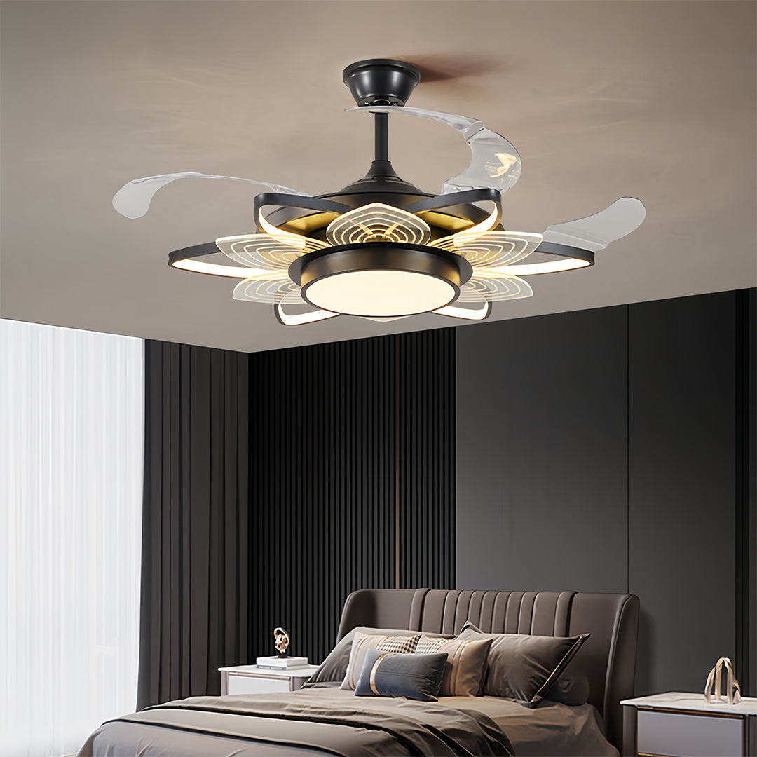 WINCHESTER BLACK IRON CEILING FAN WITH INTEGRATED LIGHTING