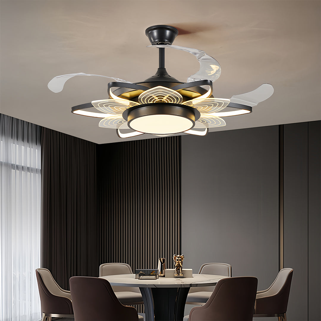 WINCHESTER BLACK IRON CEILING FAN WITH INTEGRATED LIGHTING