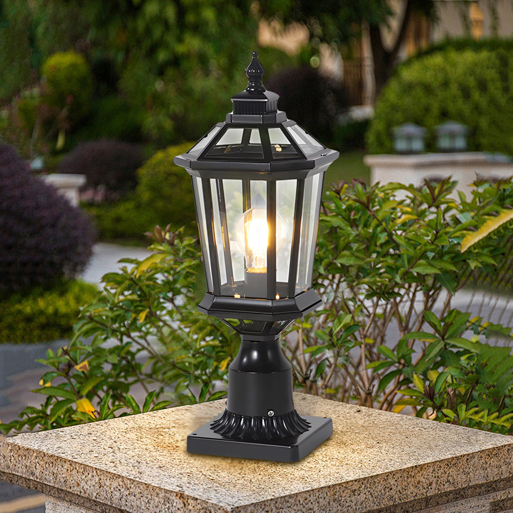 WINDSOR SOLAR GARDEN COLUMN LIGHTS WITH WATERPROOF DESIGN