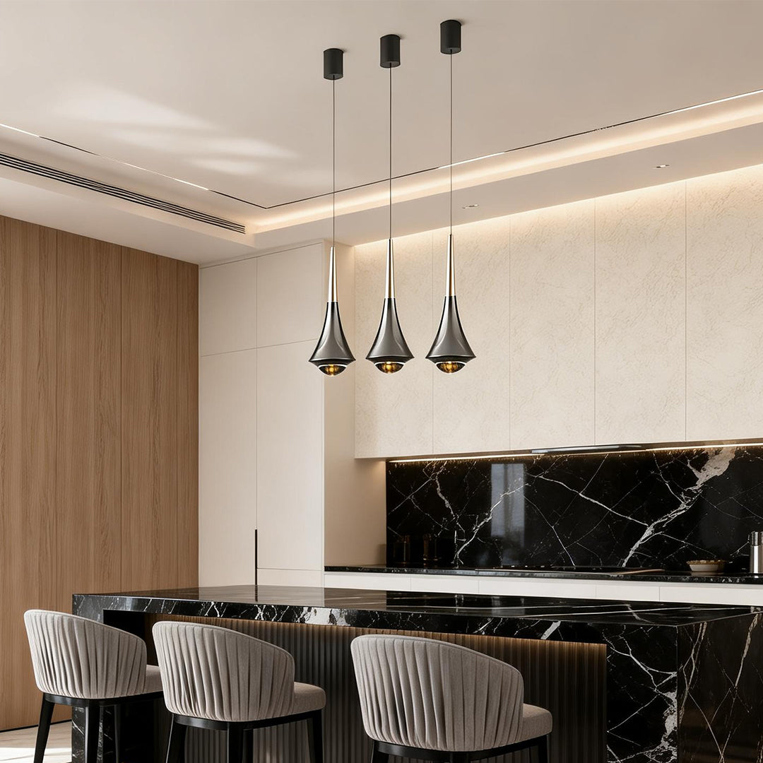 RAVENHURST MODERN BLACK CONE LED CEILING LANTERN