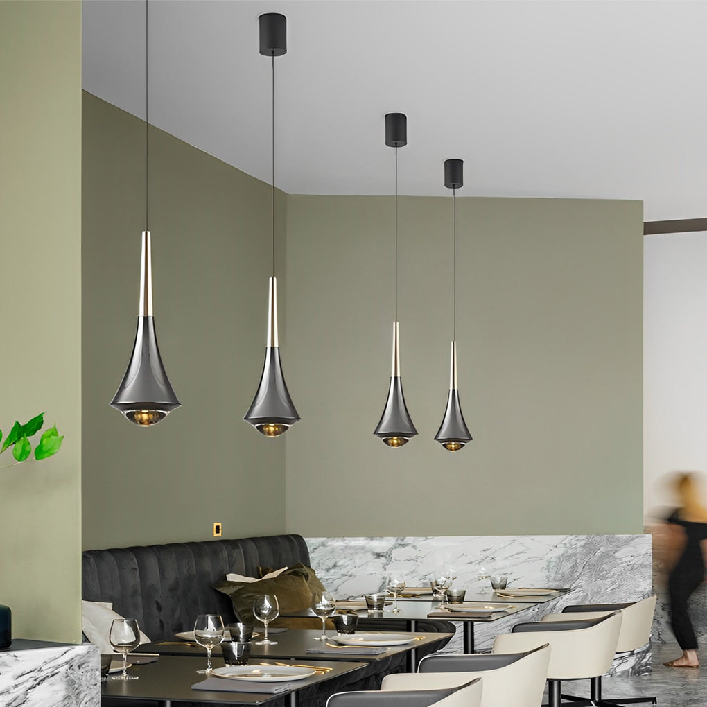 RAVENHURST MODERN BLACK CONE LED CEILING LANTERN