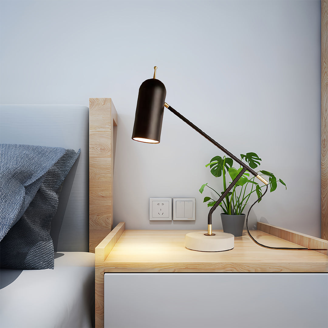 RAVENHURST MARBLE BASE DESK LIGHTING, MODERN MINIMALIST READING LAMP