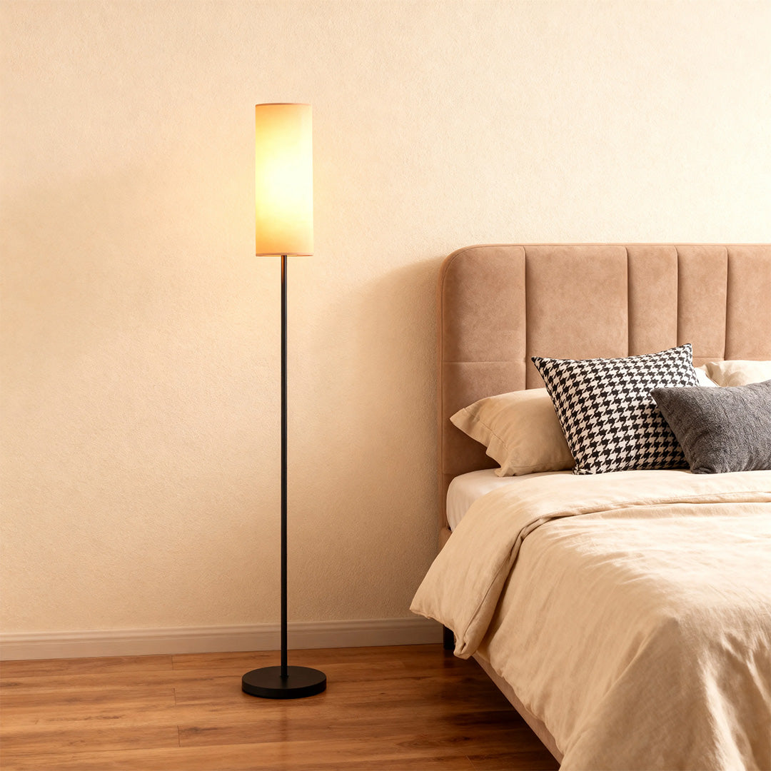 RAVENHALL IRON POST LAMP WITH LINEN SHADE