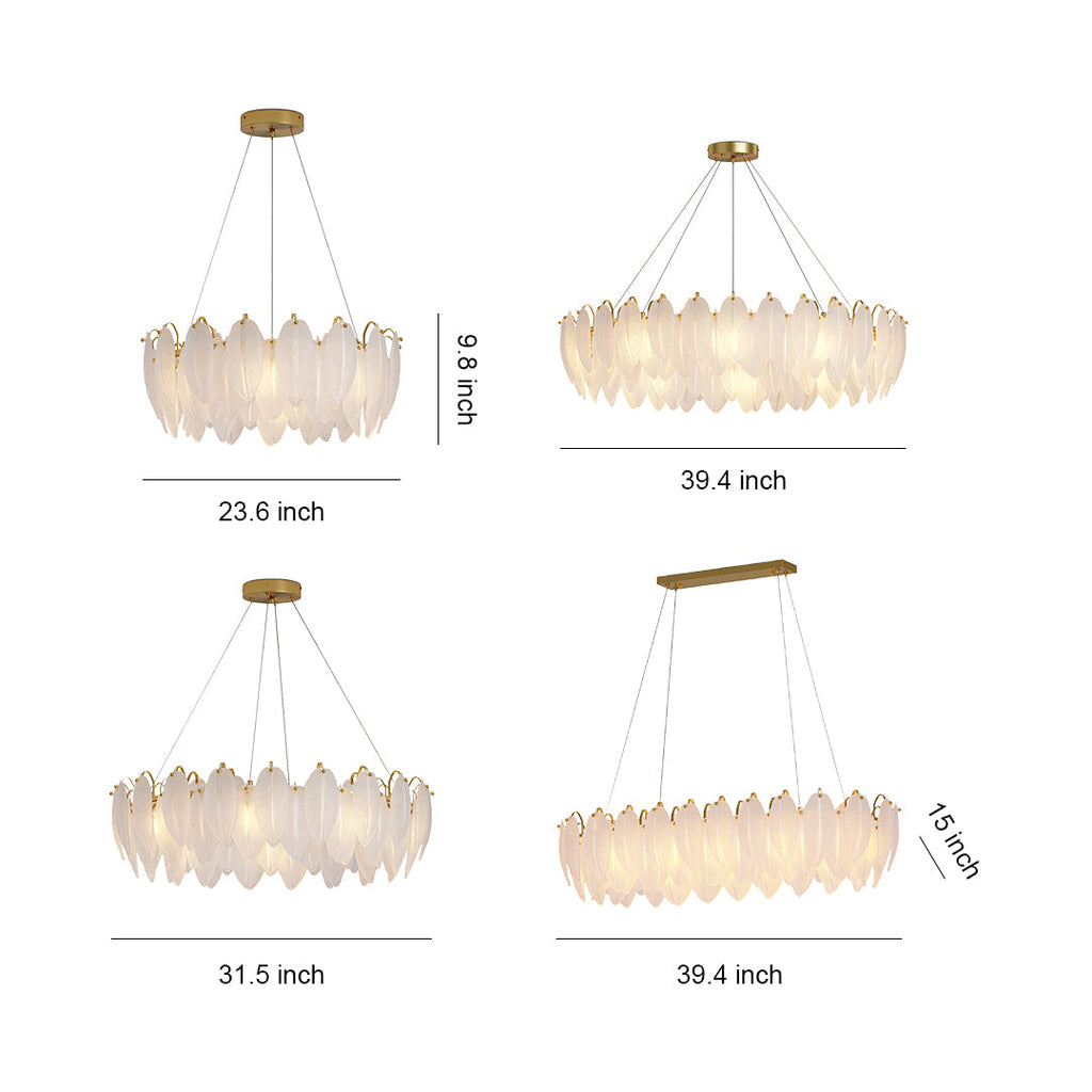 FELICITY FEATHERED GLASS CEILING LANTERN