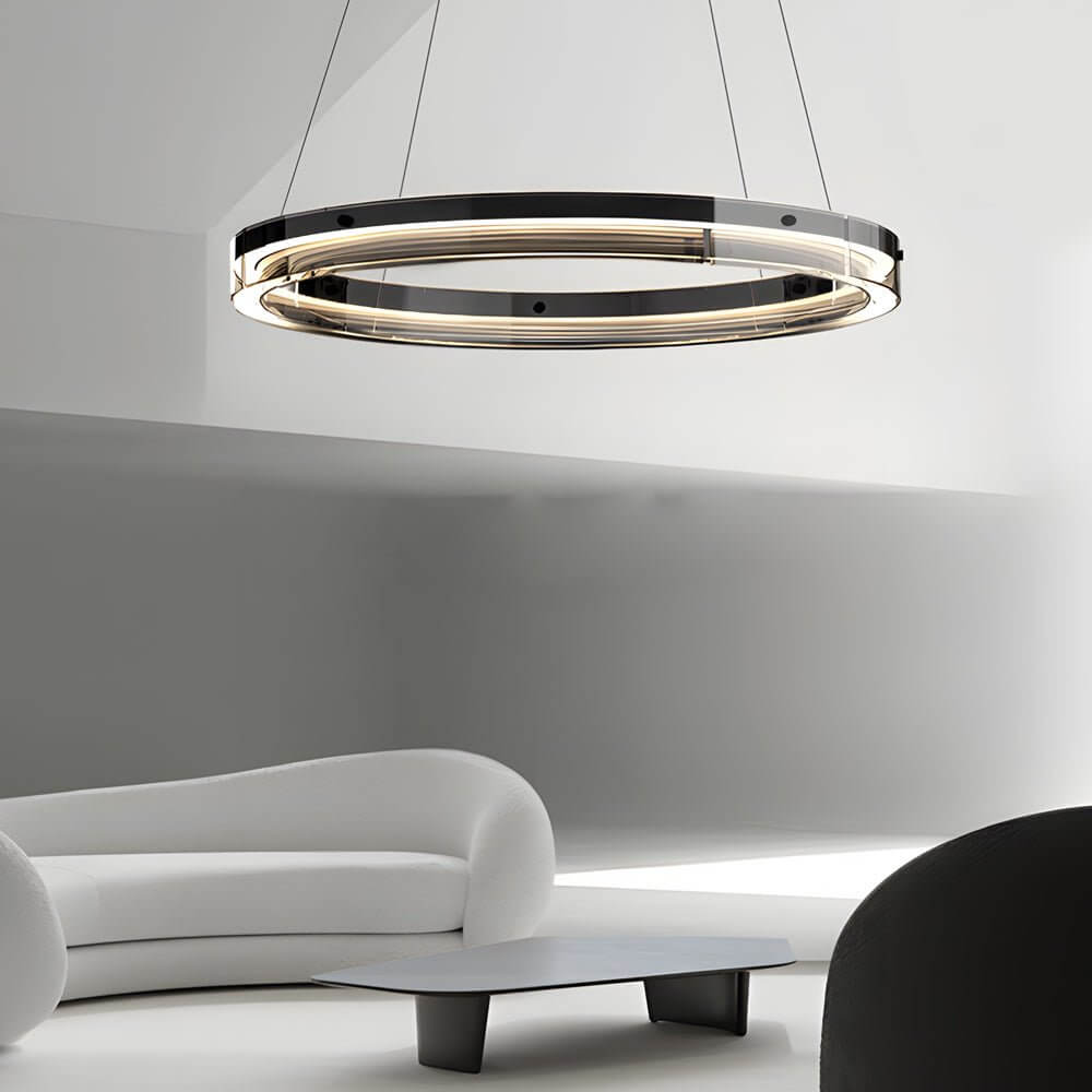 RAVENHALL BLACK CRYSTAL RING PENDANT LIGHT