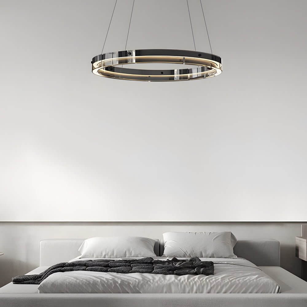 RAVENHALL BLACK CRYSTAL RING PENDANT LIGHT
