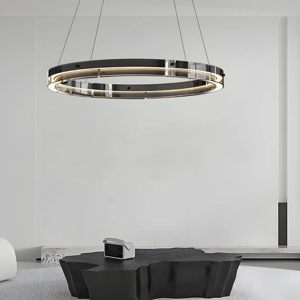 RAVENHALL BLACK CRYSTAL RING PENDANT LIGHT